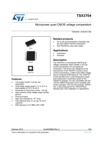 Micropower quad CMOS voltage comparators