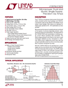 LT2078/LT2079- Micropower, Dual and Quad