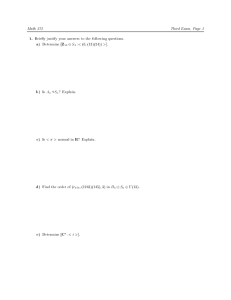 Math 375 Third Exam, Page 1 1. Briefly justify your answers to the