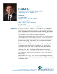 David E. Eyler - Savannah River Nuclear Solutions