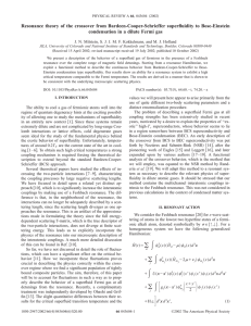 Resonance theory of the crossover from Bardeen-Cooper