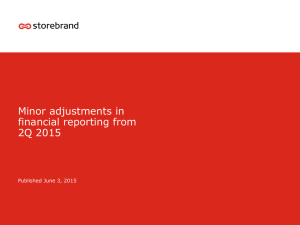 Minor adjustments in financial reporting from 2Q 2015