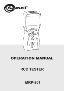 RCD TESTER MRP-201 OPERATION MANUAL