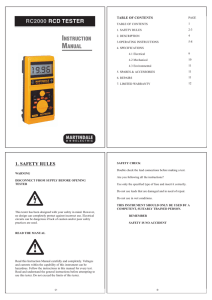 RC2000 RCD Tester Instruction Manual