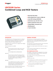 LRCD200 Series Combined Loop and RCD Testers