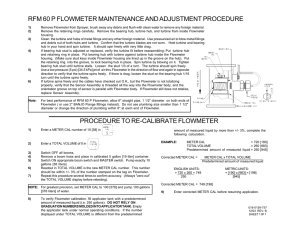 RFM 60P Flow Meter Maintenance and Adjustment