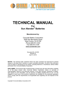 technical manual - Sun Xtender Solar Batteries