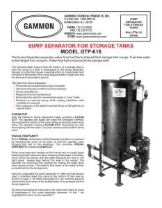 Sump Separator for Storage Tanks