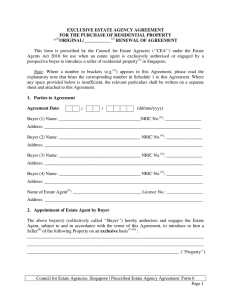 Form 6-Exclusive Estate Agency Agreement for the Purchase