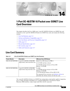 1-Port OC-48/STM-16 Packet over SONET Line Card Overview