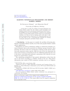 Learning nonsingular phylogenies and hidden Markov models