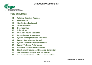 CIGRE WORKING GROUPS LISTS STUDY COMMITTEES A1