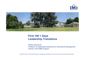 First 100 + Days Leadership Transitions