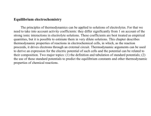 Equilibrium electrochemistry