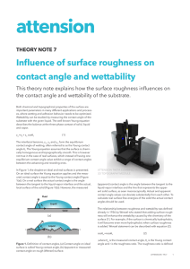 Influence of surface roughness on contact angle