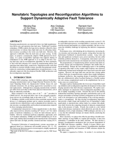 Nanofabric Topologies and Reconfiguration Algorithms