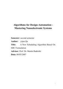 Algorithms for Design-Automation - Mastering Nanoelectronic Systems