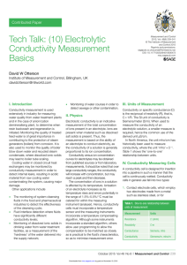 Tech Talk: (10) Electrolytic Conductivity Measurement Basics