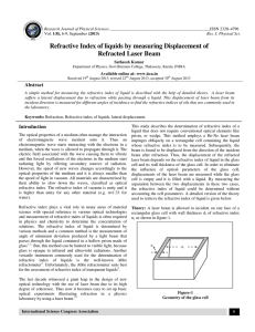 Refractive Index of liquids by measuring Displacement