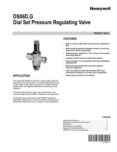 DS06D,G Dial Set Pressure Regulating Valve