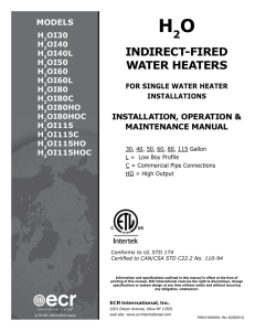INDIRECT-FIRED WATER HEATERS