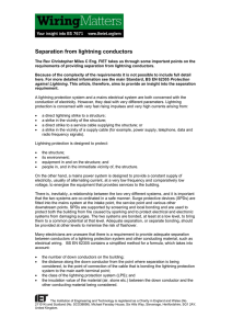Separation from lightning conductors