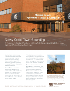 Safety Center Tower Grounding - Copper Development Association