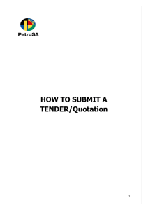 HOW TO SUBMIT A TENDER/Quotation
