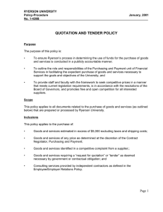 quotation and tender policy