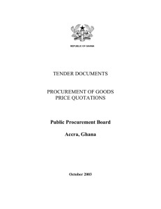 Standard Tender Document - Procurement of Goods, Price Quotations