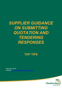 supplier guidance on submitting quotation and tendering responses