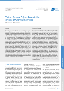 Various Types of Polyurethanes in the process of