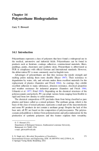 Polyurethane Biodegradation - Southeastern Louisiana University