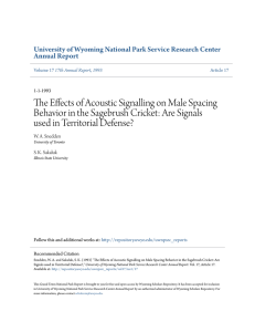 The Effects of Acoustic Signalling on Male Spacing Behavior in the