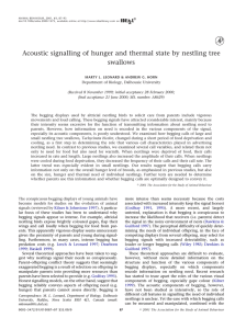 Acoustic signalling of hunger and thermal state by