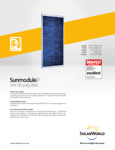 SW 135 Poly R6A Off-Grid Solar Panel Data Sheet