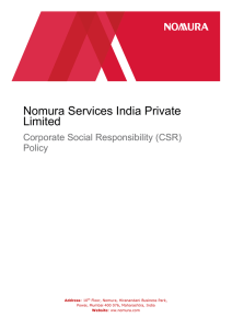 Nomura Services India Private Limited Corporate Social