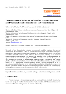 The Galvanostatic Reduction on Modified Platinum Electrode and