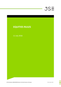 equities rules - Johannesburg Stock Exchange