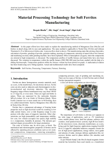 Material Processing Technology for Soft Ferrites Manufacturing