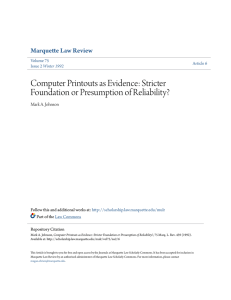 Computer Printouts as Evidence - Marquette Law Scholarly Commons