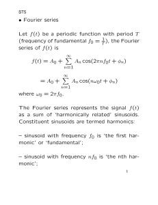 the Fourier series of f(t)