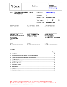 TRANSMISSION BIRD PERCH GUIDELINES Content