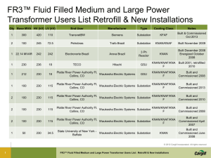 Medium/Large Power Transformer Users List