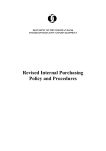 Revised internal purchasing policy and procedures [EBRD