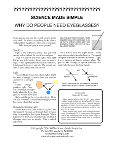 Why Do People Need Eyeglasses?