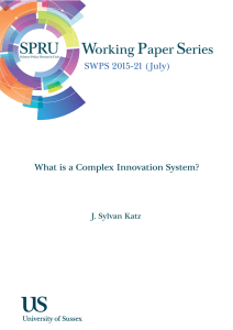 What is a Complex Innovation System? SWPS 2015