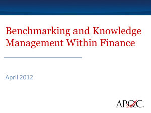 Benchmarking and Knowledge Management Within