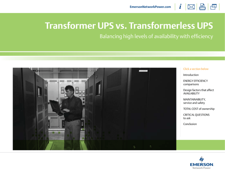 Transformer UPS vs. Transformerless UPS