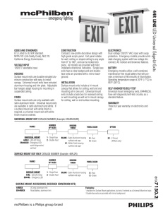 44R LINE LED Universal Edge-Lit Exits erx 7150.2